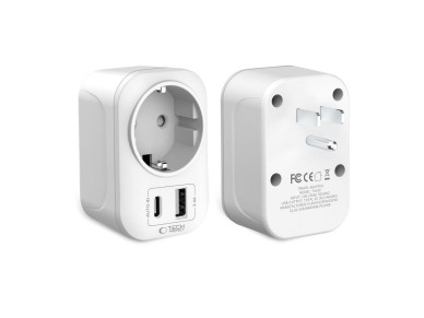 Adaptador Tech-Protect TA100 para EE. UU. - Blanco