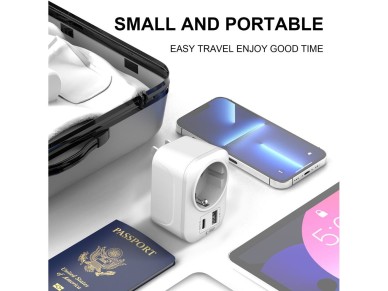 Adaptador Tech-Protect TA100 para EE. UU. - Blanco