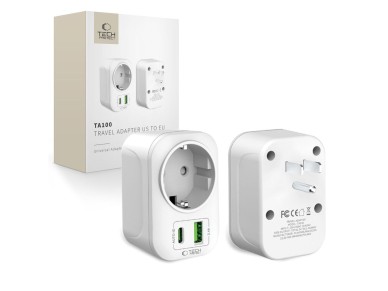 Adaptador Tech-Protect TA100 para EE. UU. - Blanco