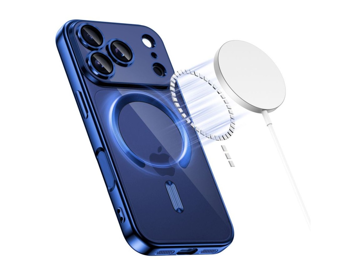 Capa Tech-Protect MagFlex MagSafe para iPhone 17 Pro Max - Azul Marinho Transparente