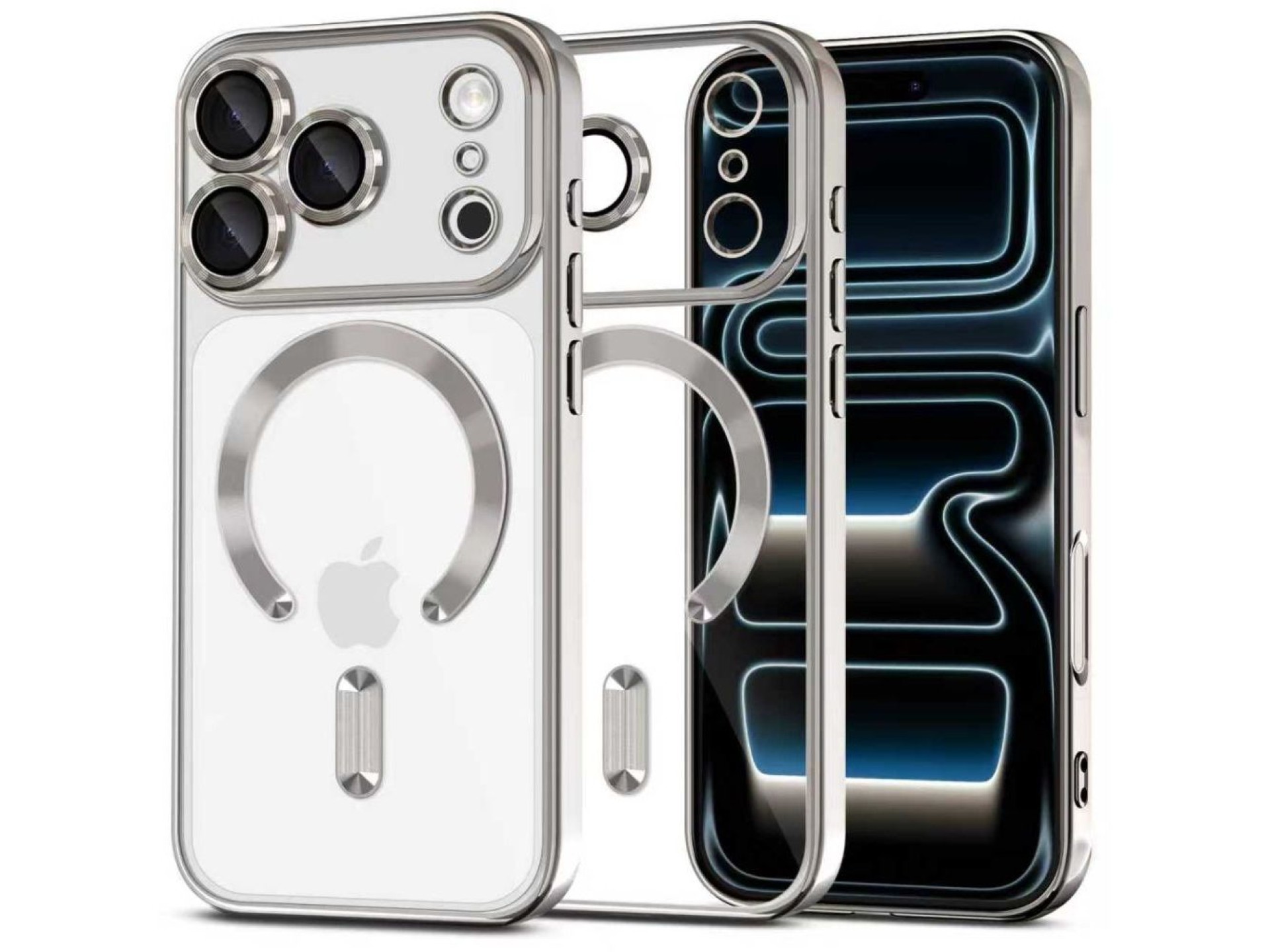 Funda Tech-Protect MagFlex MagSafe para iPhone 17 Pro - plateada transparente