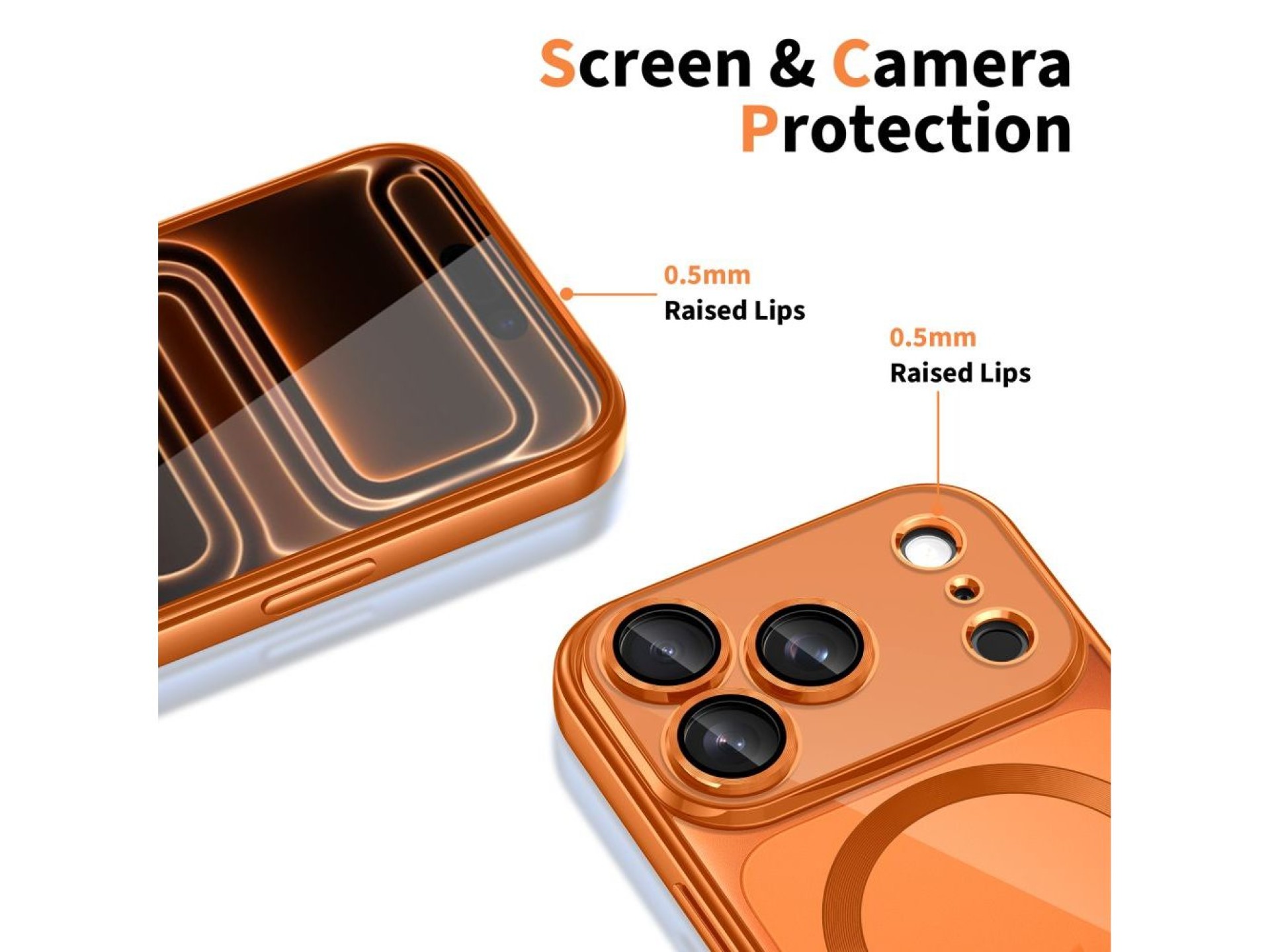Funda Tech-Protect MagFlex MagSafe para iPhone 17 Pro - Naranja transparente