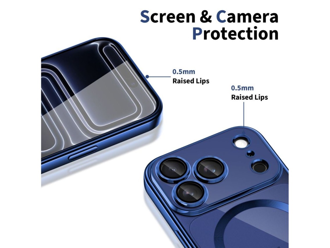 Funda Tech-Protect MagFlex MagSafe para iPhone 17 Pro - Azul marino transparente