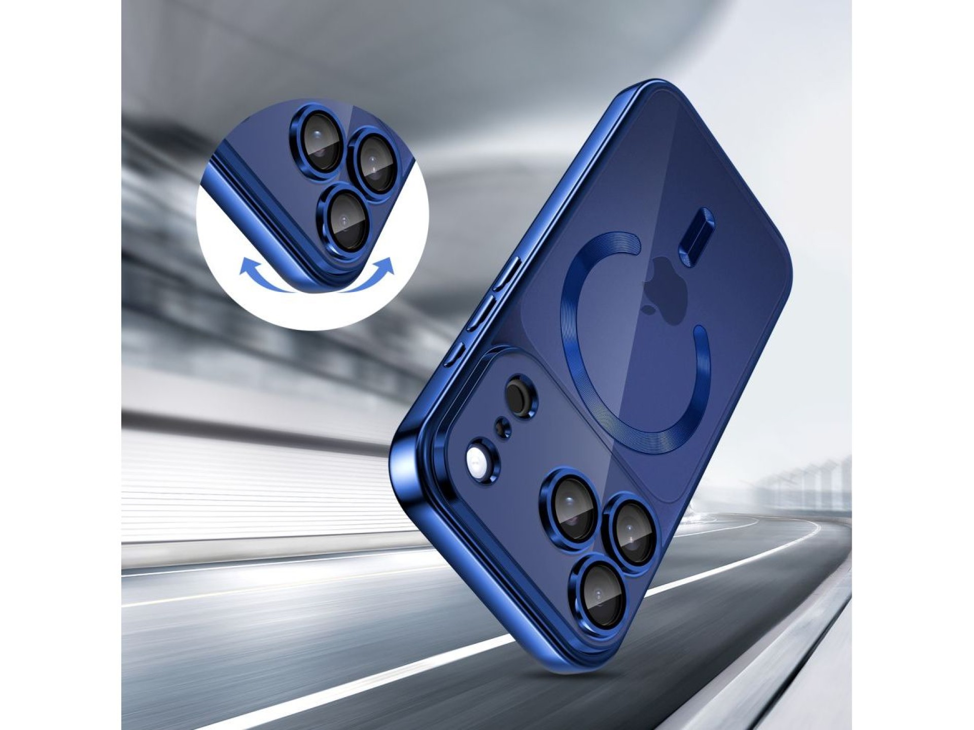 Capa Tech-Protect MagFlex MagSafe para iPhone 17 Pro Max - Azul Marinho Transparente