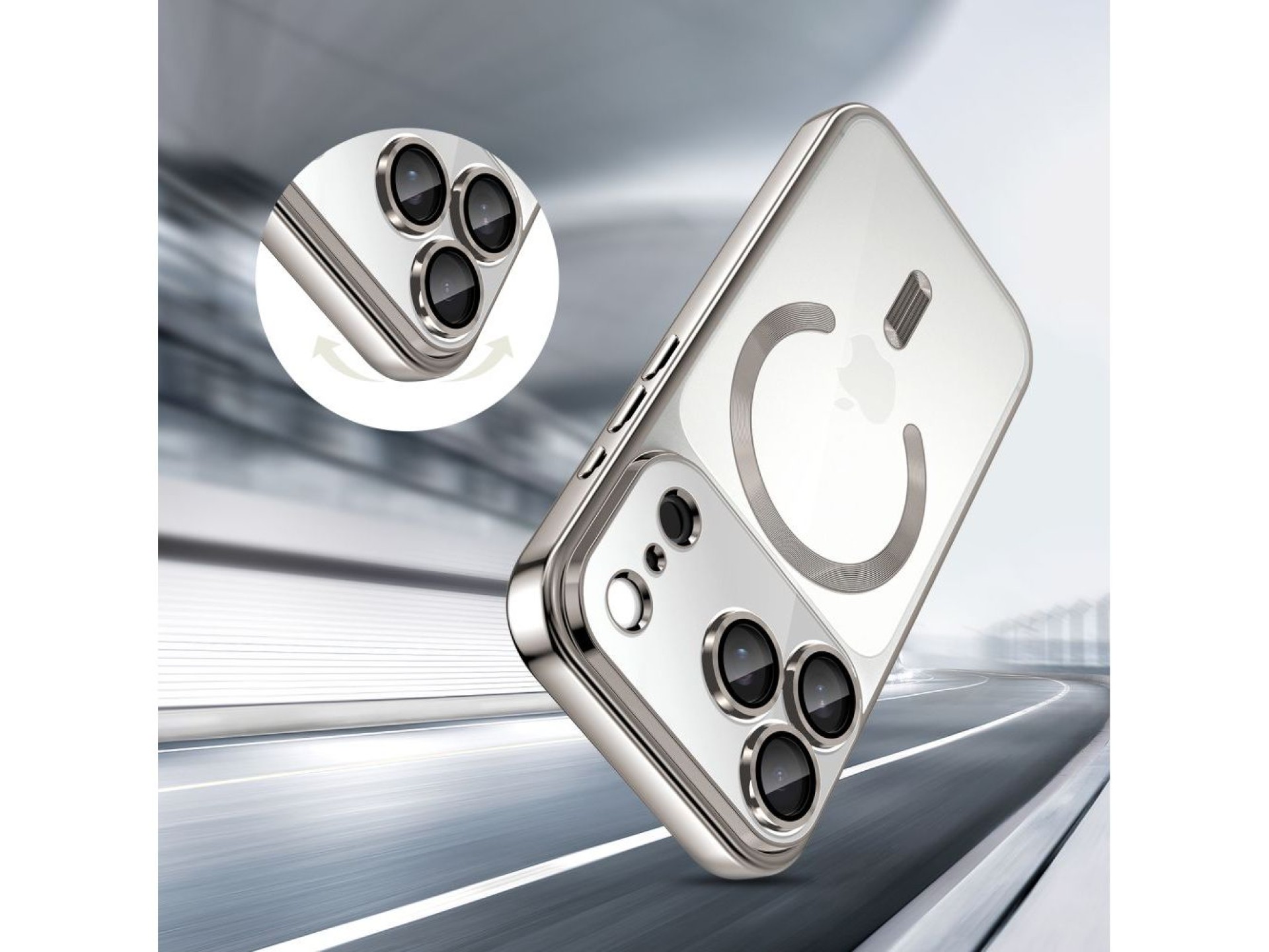 Funda Tech-Protect MagFlex MagSafe para iPhone 17 Pro - plateada transparente
