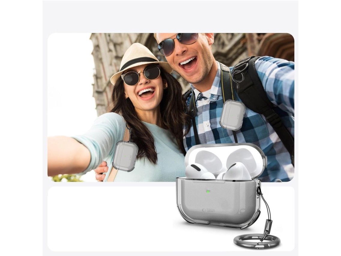 Capa Tech-Protect Bounce para AirPods Pro 3 - Translúcida