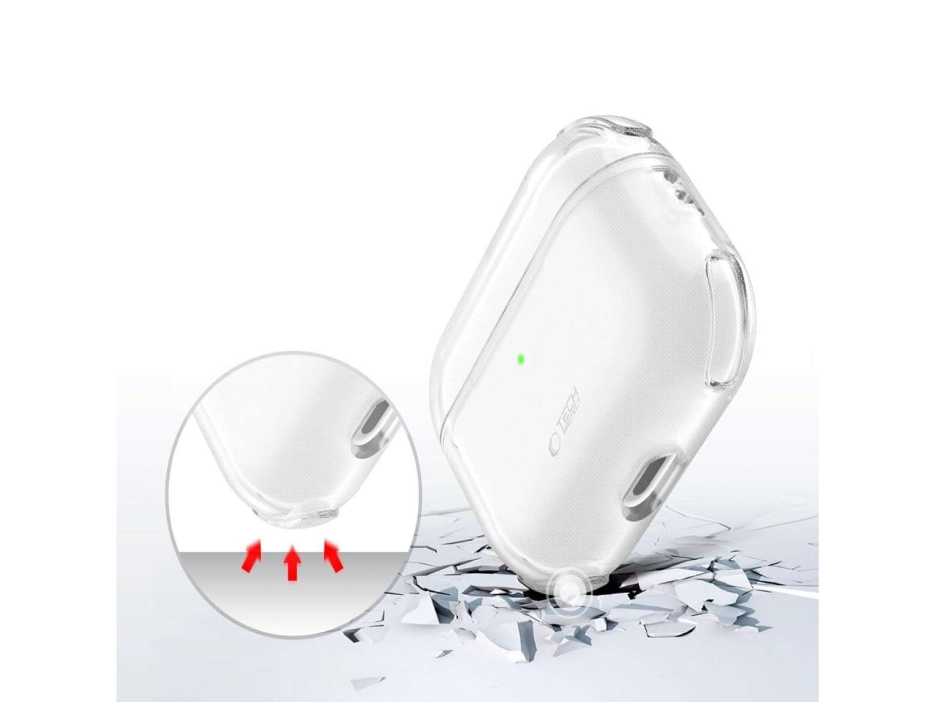 Capa Tech-Protect Bounce para AirPods Pro 3 - Transparente