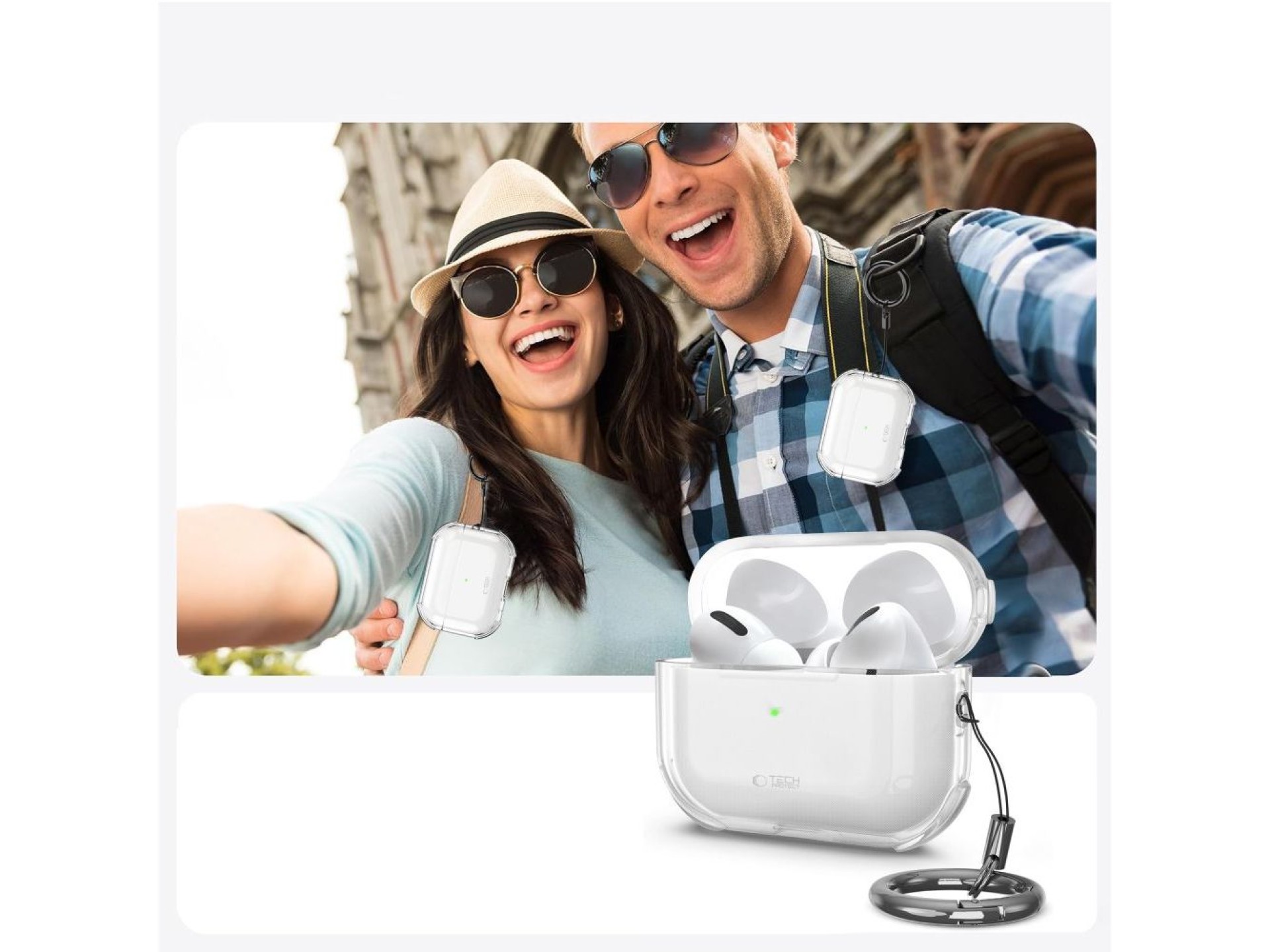 Capa Tech-Protect Bounce para AirPods Pro 3 - Transparente