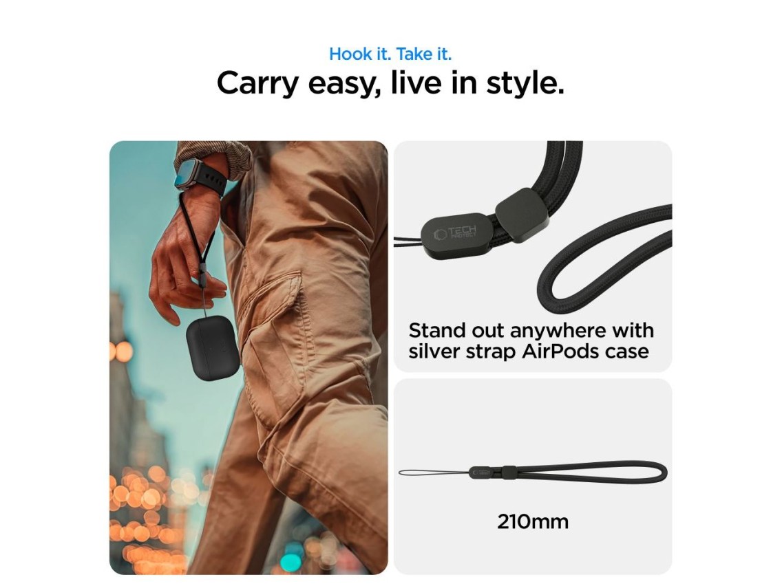Capa Tech-Protect NaturalFit para AirPods Pro 3 - Preta