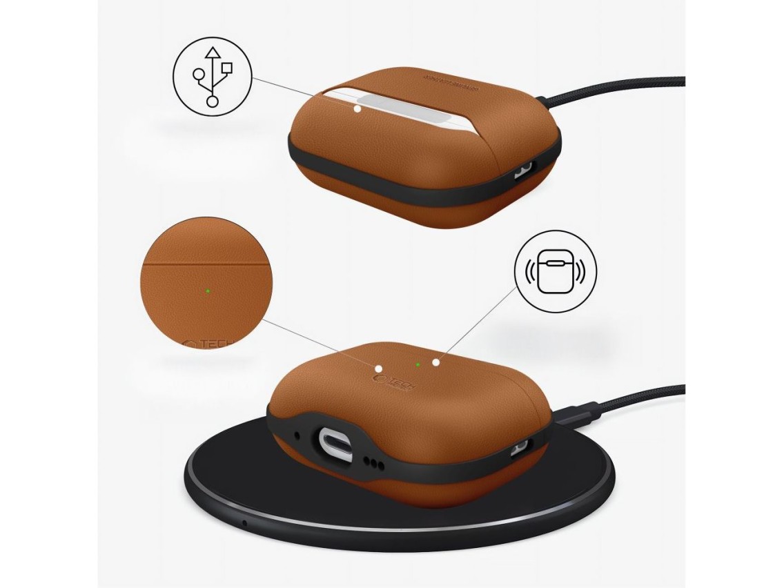 Capa Tech-Protect NaturalFit para AirPods Pro 3 - Marrom