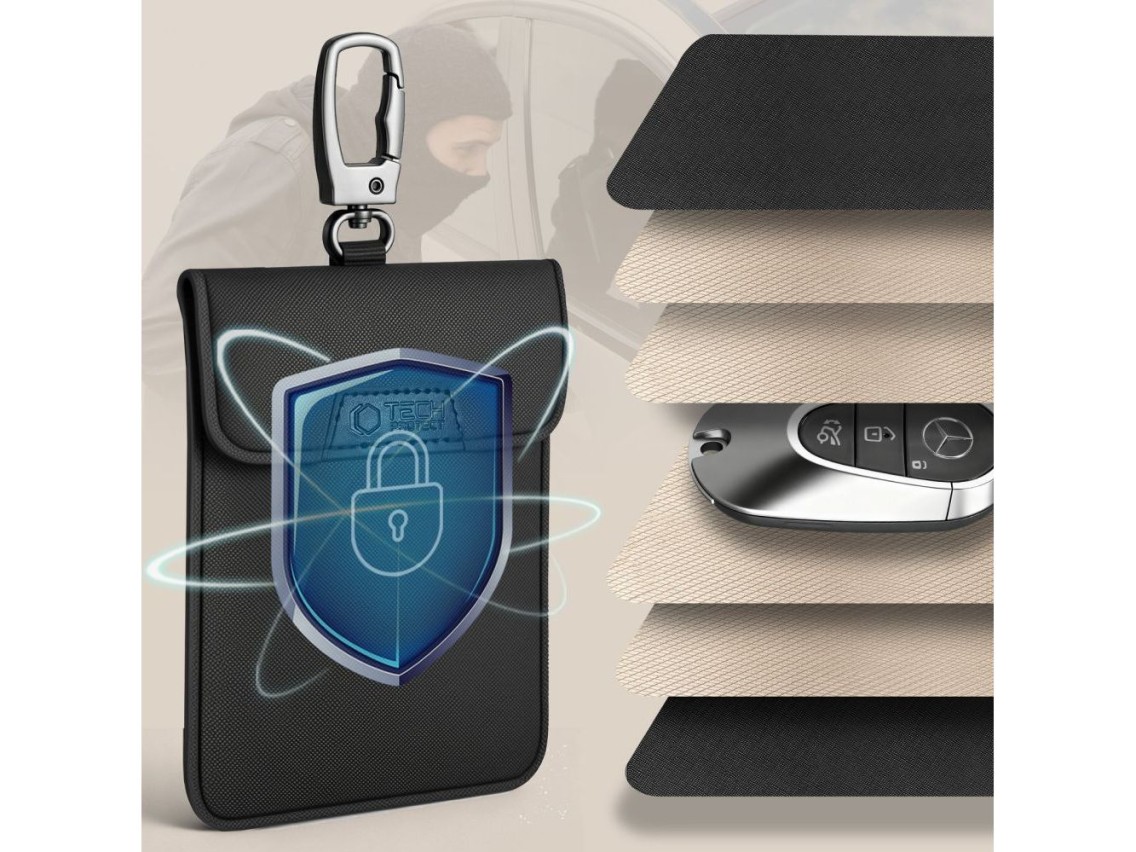 Capa antifurto para chave de carro Tech-Protect KLR400 - Preta