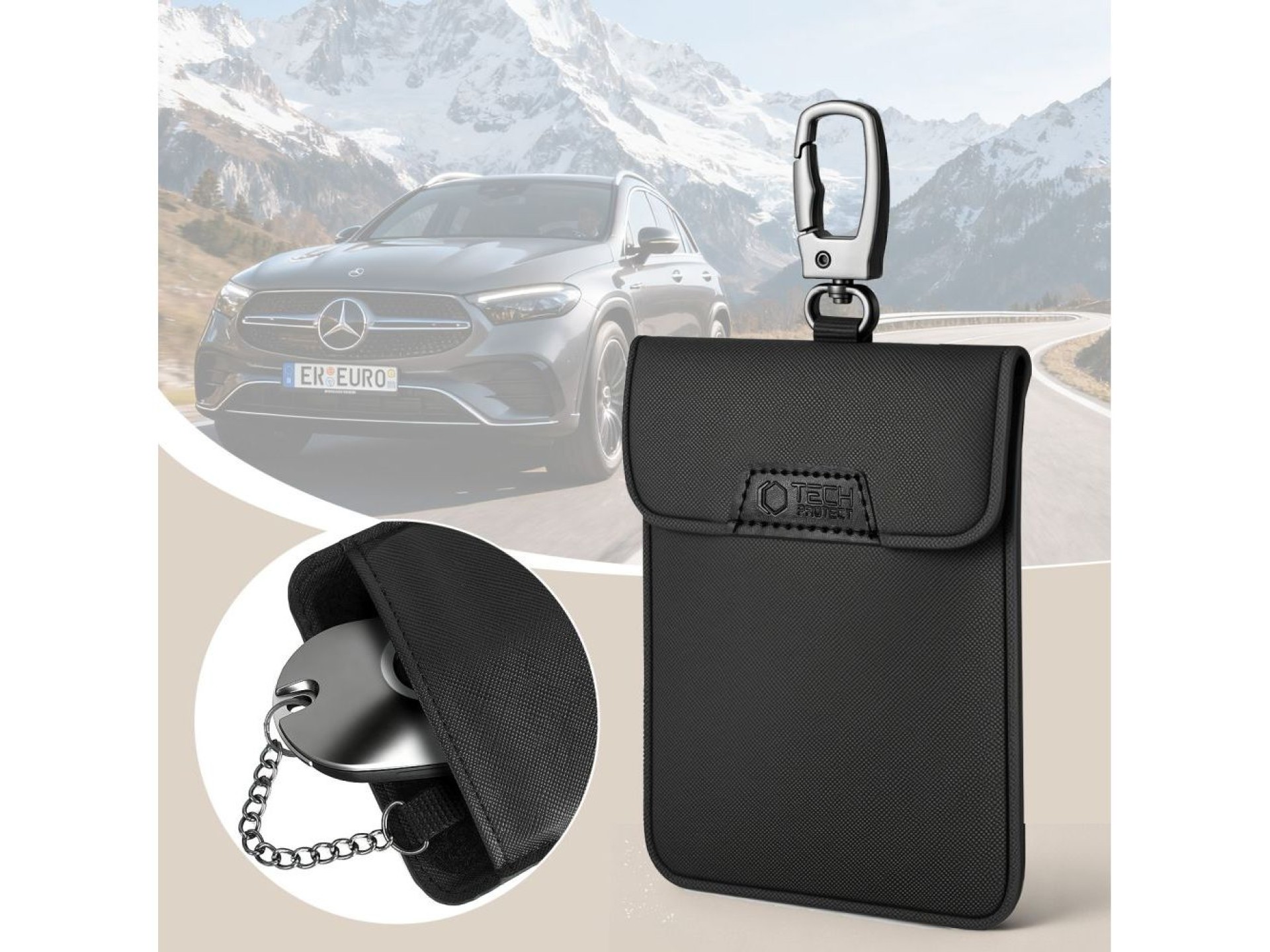 Capa antifurto para chave de carro Tech-Protect KLR400 - Preta
