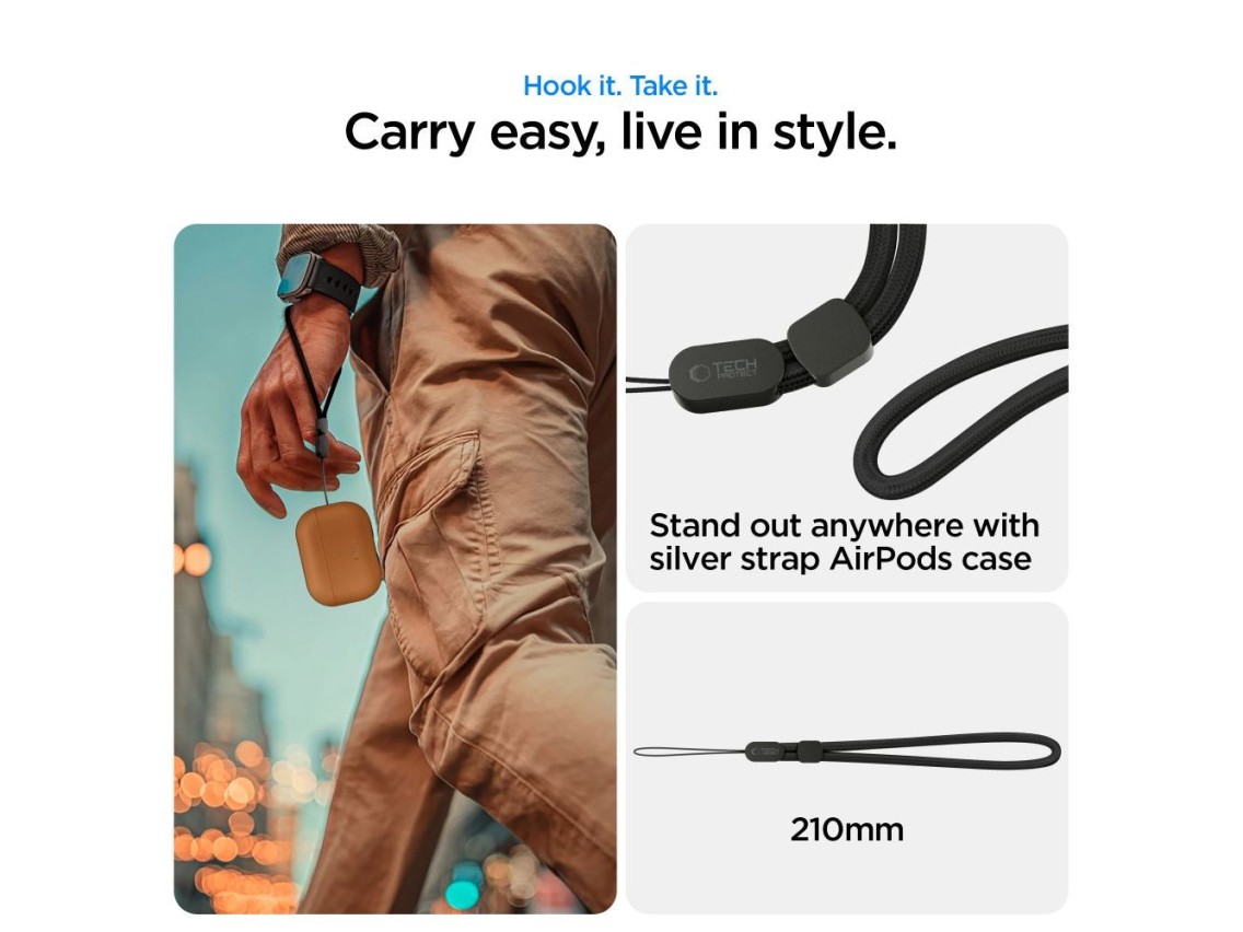 Capa Tech-Protect NaturalFit para AirPods Pro 3 - Marrom