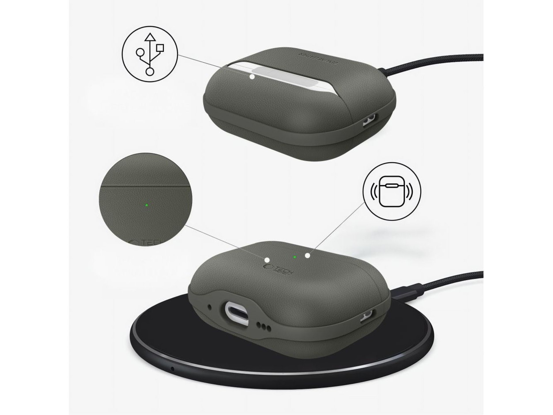 Tech-Protect NaturalFit Case for AirPods Pro 3 - Green