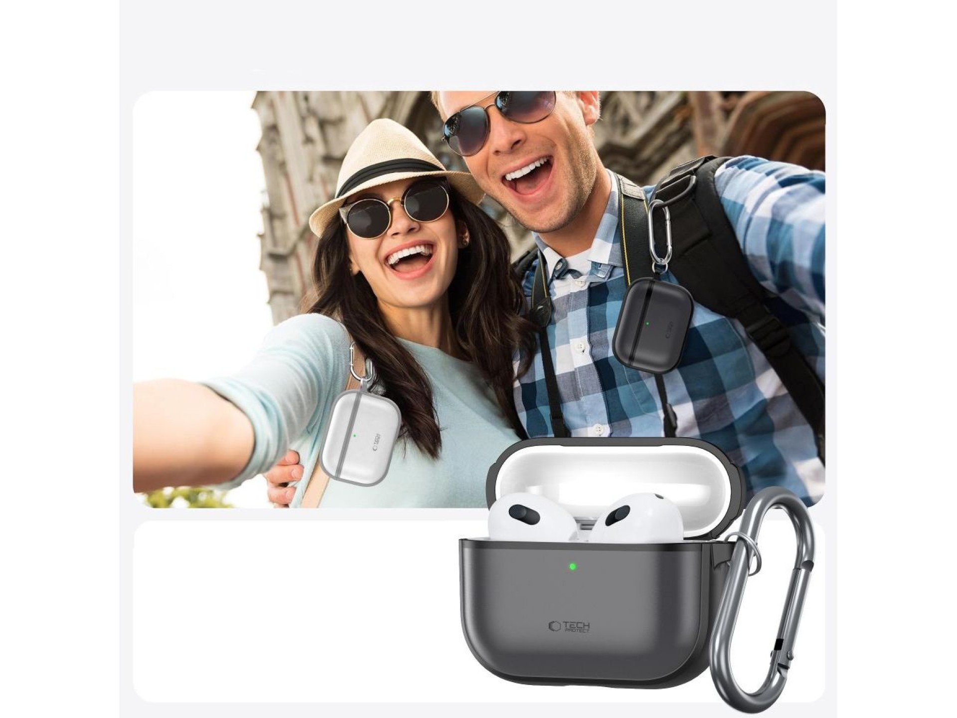 Capa de silicone Tech-Protect para AirPods Pro 3 - Preto fosco