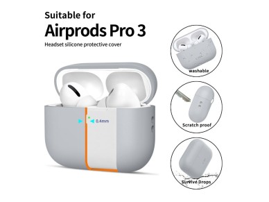 Tech-Protect Silicone Case for AirPods Pro 3 - Gray Tech-Protect Silicone Case for AirPods Pro 3 - Gray