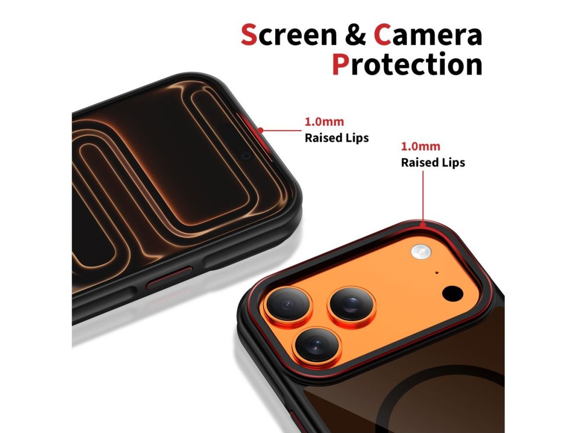 Tech-Protect MagHybrid MagSafe Case for iPhone 17 Pro Max - Black and Red