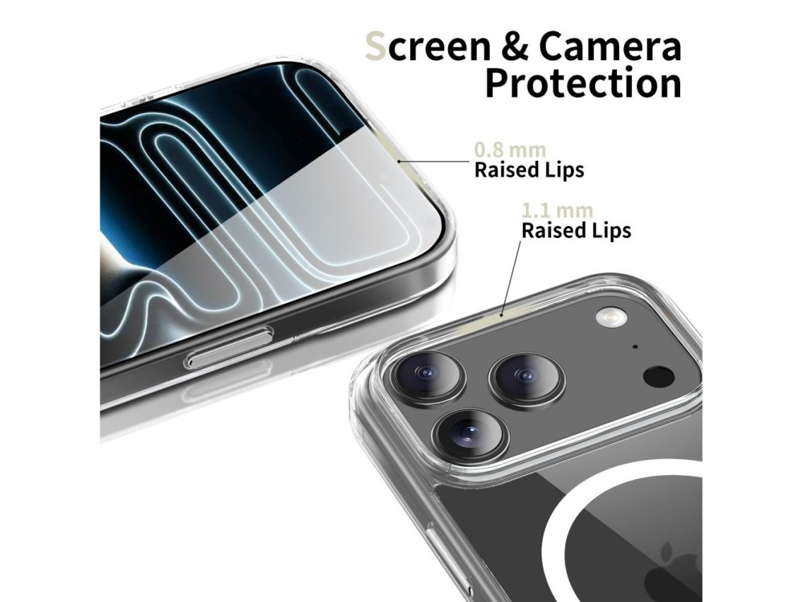 Capa Tech-Protect Flexair Hybrid CC MagSafe para iPhone 17 Pro Max - Transparente