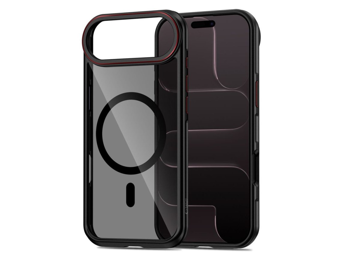 Funda Tech-Protect MagHybrid MagSafe para iPhone Air - Negra y roja