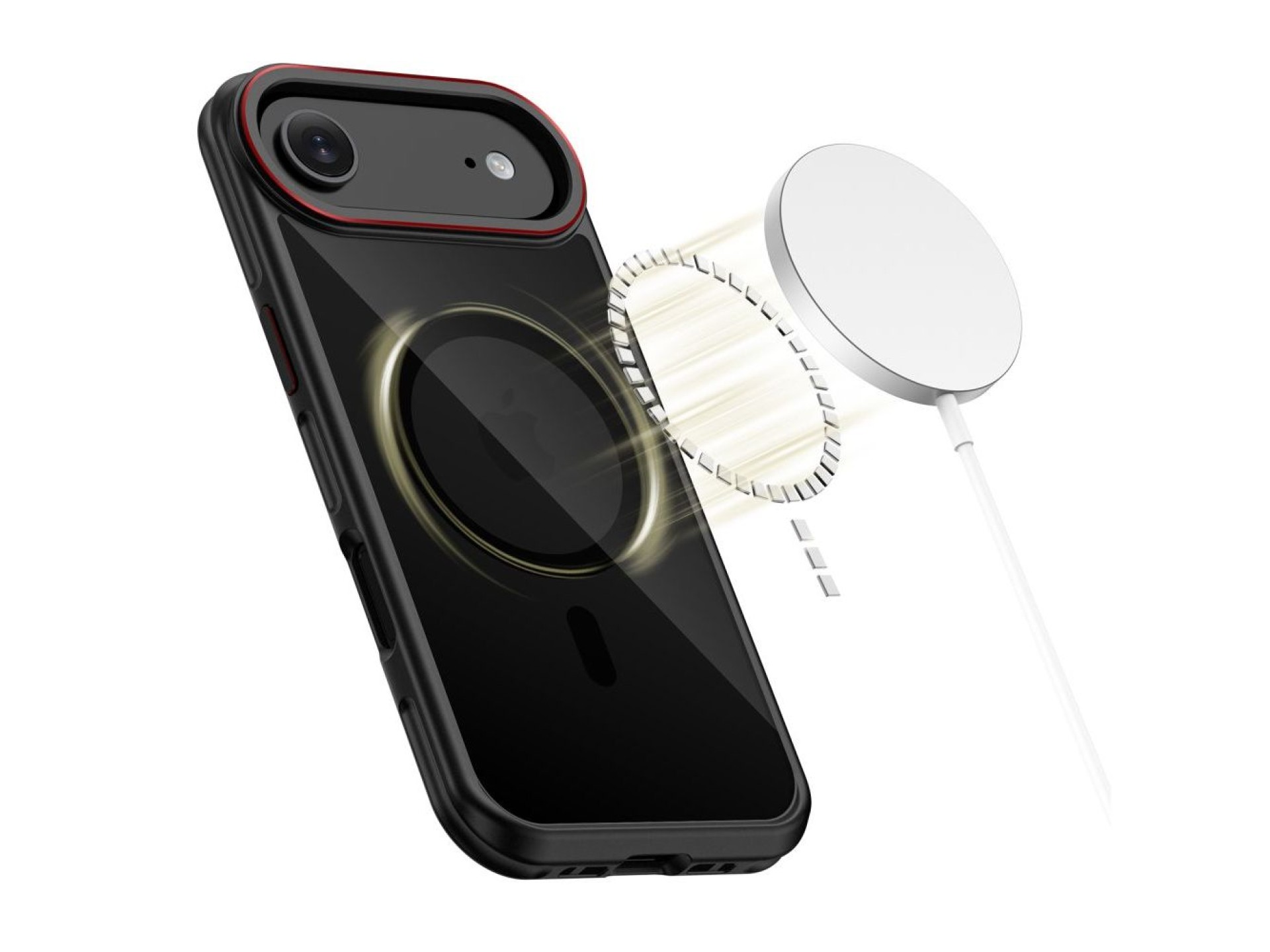 Funda Tech-Protect MagHybrid MagSafe para iPhone Air - Negra y roja