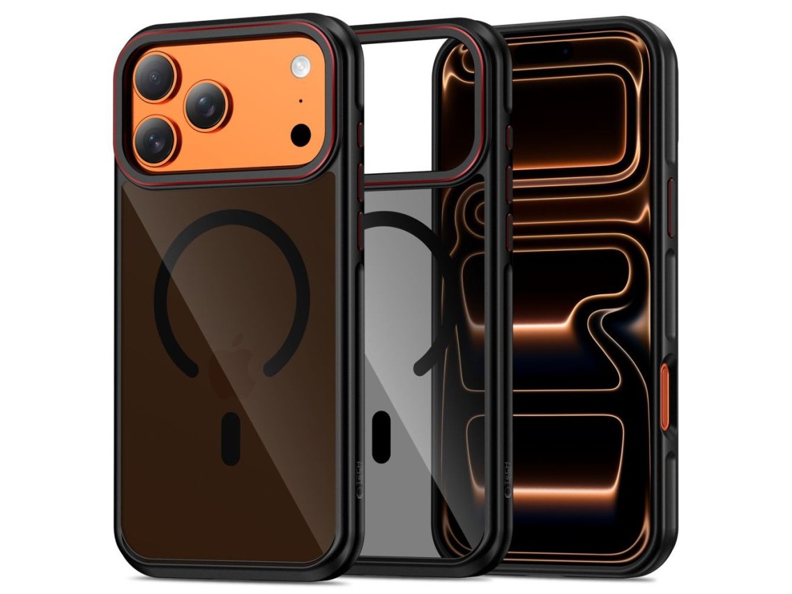 Funda Tech-Protect MagHybrid MagSafe para iPhone 17 Pro - Negro y rojo