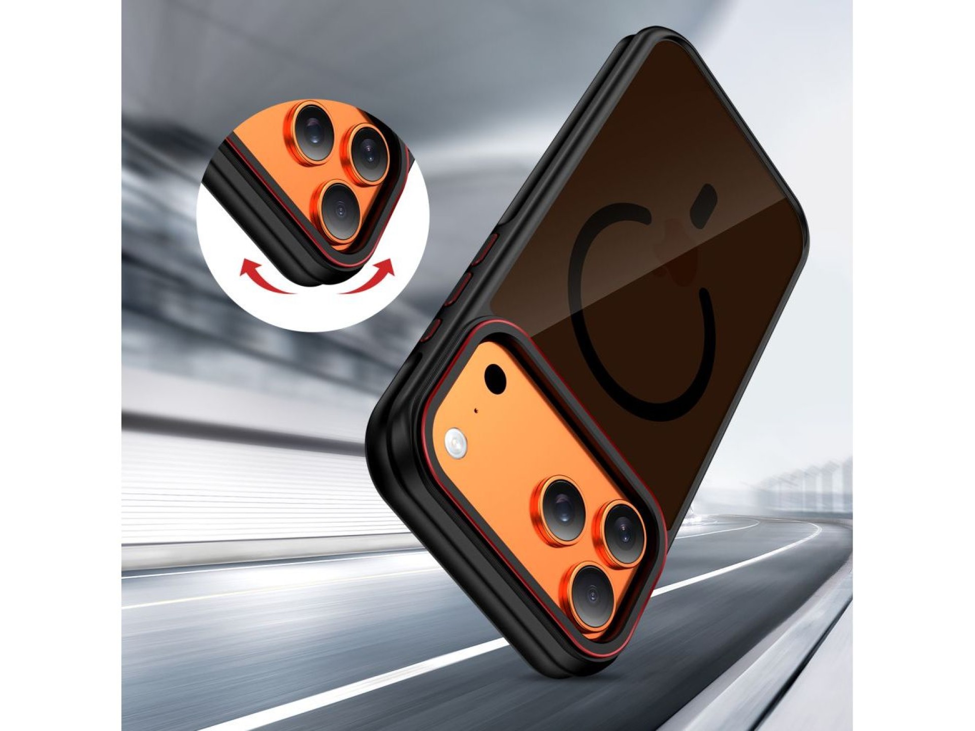 Tech-Protect MagHybrid MagSafe Case for iPhone 17 Pro Max - Black and Red