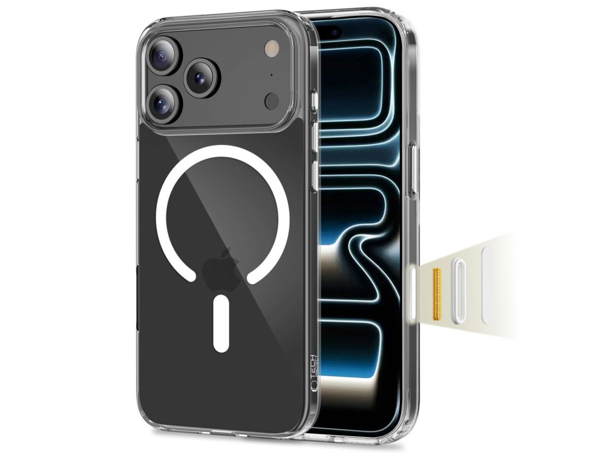 Capa Tech-Protect Flexair Hybrid CC MagSafe para iPhone 17 Pro Max - Transparente