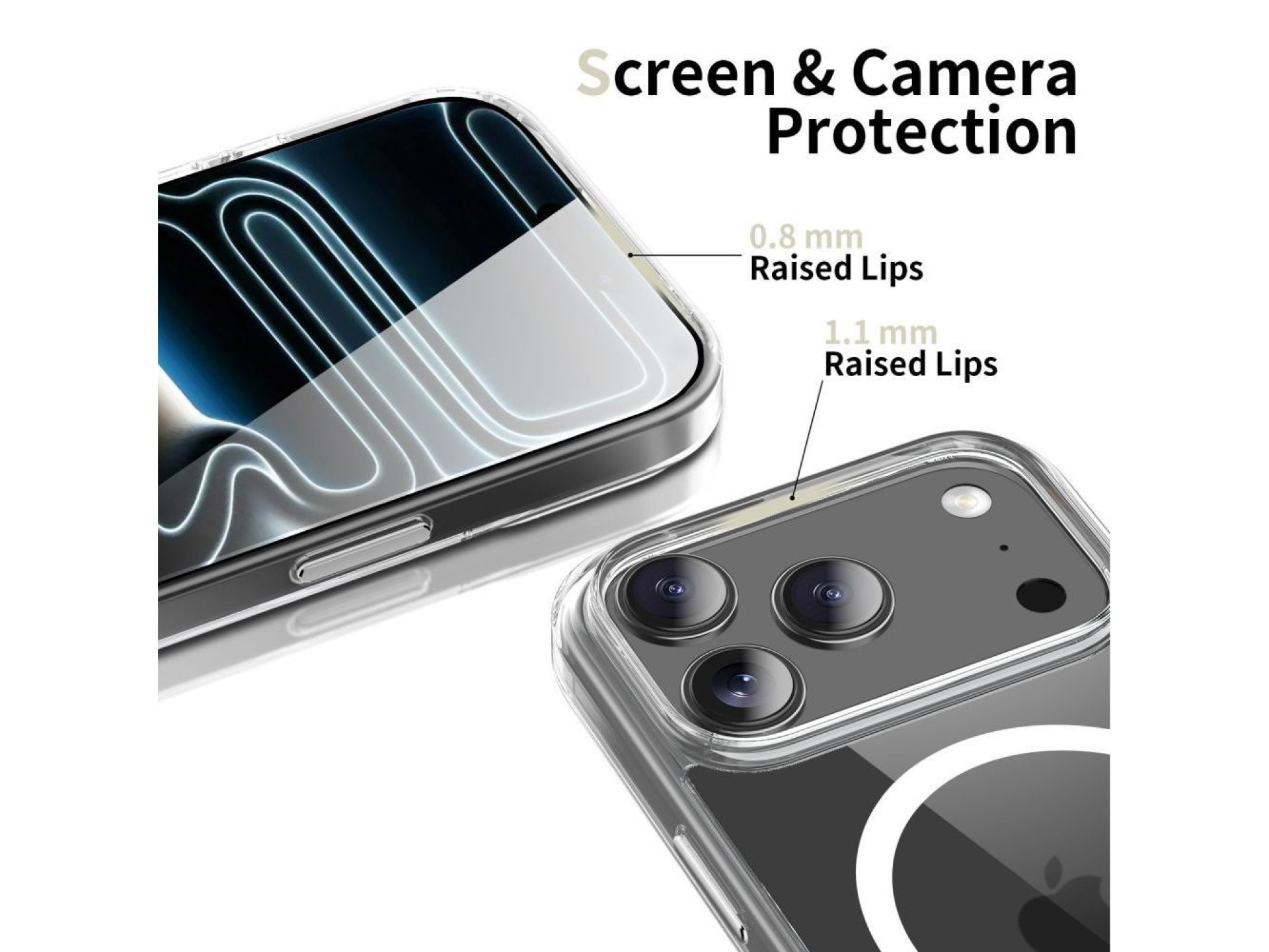 Capa Tech-Protect Flexair Hybrid CC MagSafe para iPhone 17 Pro - Transparente