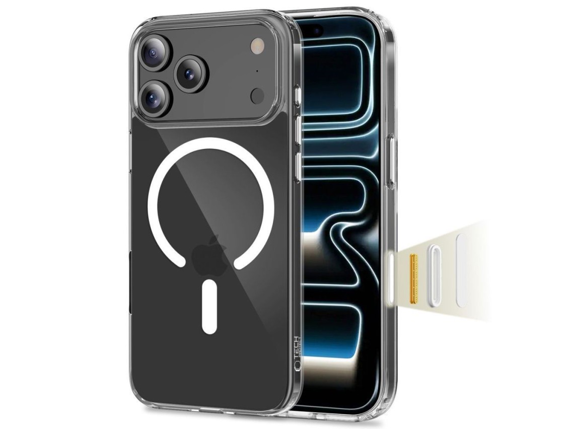 Capa Tech-Protect Flexair Hybrid CC MagSafe para iPhone 17 Pro - Transparente