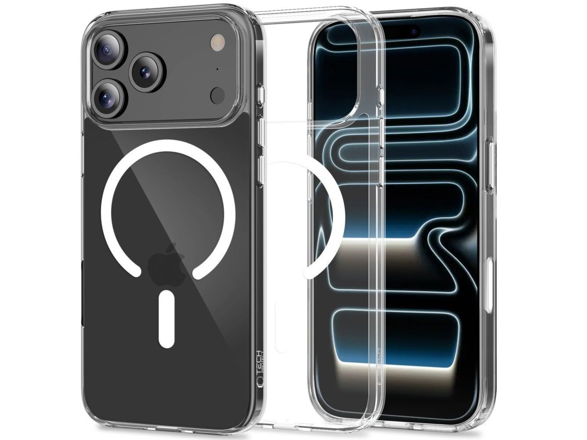 Capa Tech-Protect Flexair Hybrid CC MagSafe para iPhone 17 Pro - Transparente