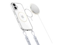 Tech-Protect Flexair Chain MagSafe Case for iPhone 16 - Clear + 2 Lanyards (Pink and Gray) Tech-Protect Flexair Chain MagSafe Case for iPhone 16 - Clear + 2 Lanyards (Pink and Gray)