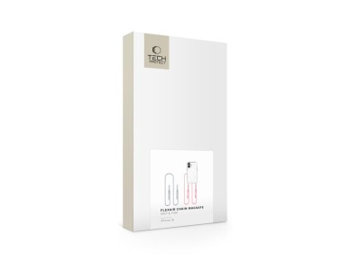 Tech-Protect Flexair Chain MagSafe Case for iPhone 16 - Clear + 2 Lanyards (Pink and Gray)