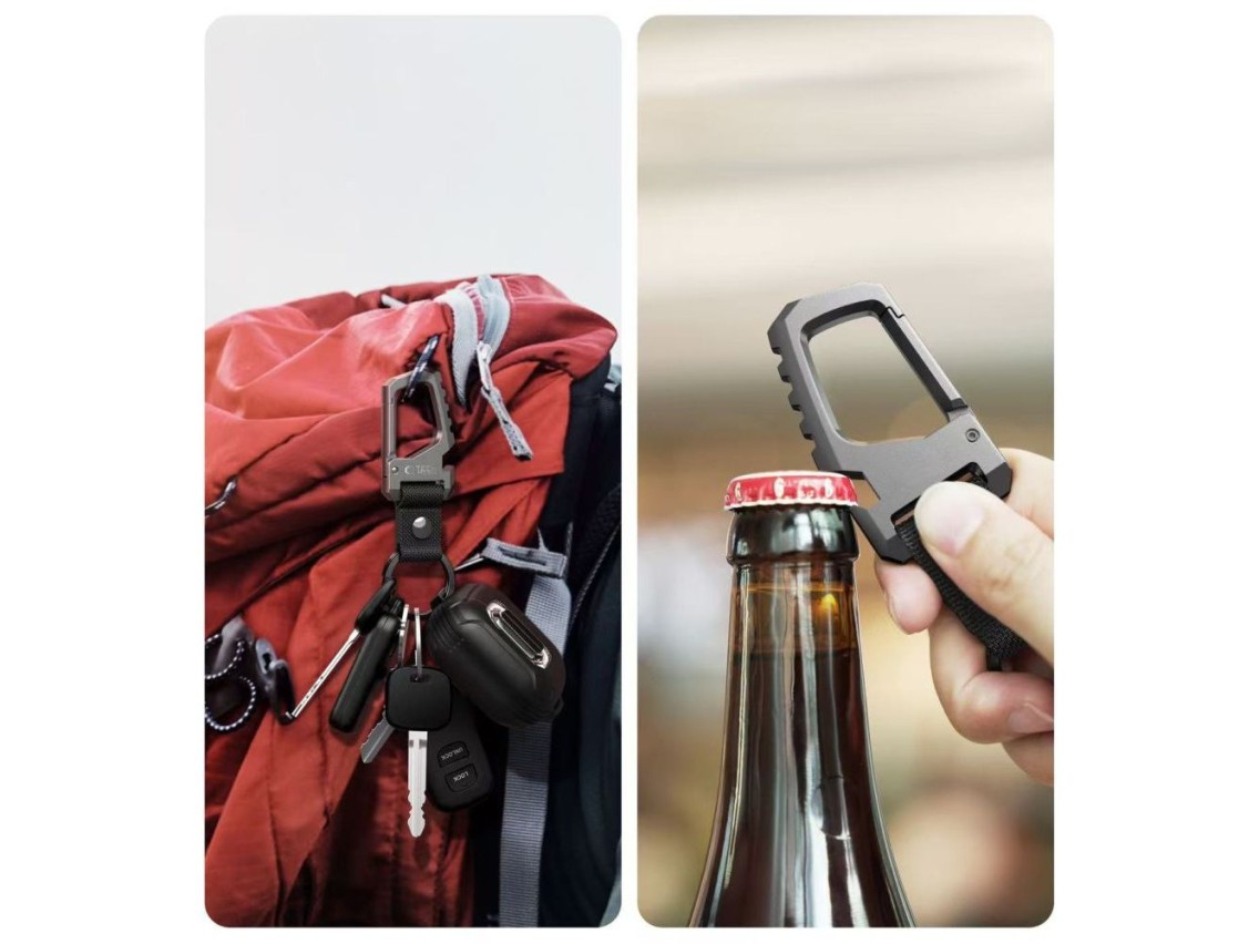 Tech-Protect Slidelock Keychain - Black and Gray