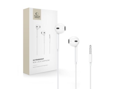 Fones de ouvido com fio Tech-Protect Ultraboost Core Mini Jack - Branco