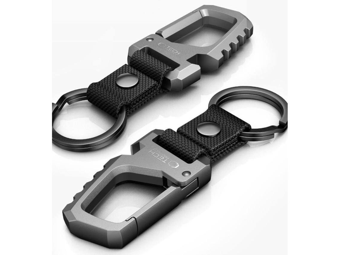 Tech-Protect Slidelock Keychain - Black and Gray