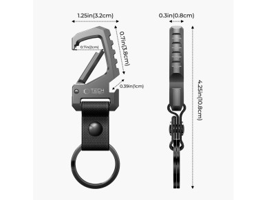 Tech-Protect Slidelock Keychain - Black and Gray