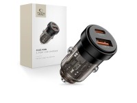 Carregador veicular Tech-Protect CC03 de 45 W com 2 portas USB-A/USB-C - Preto