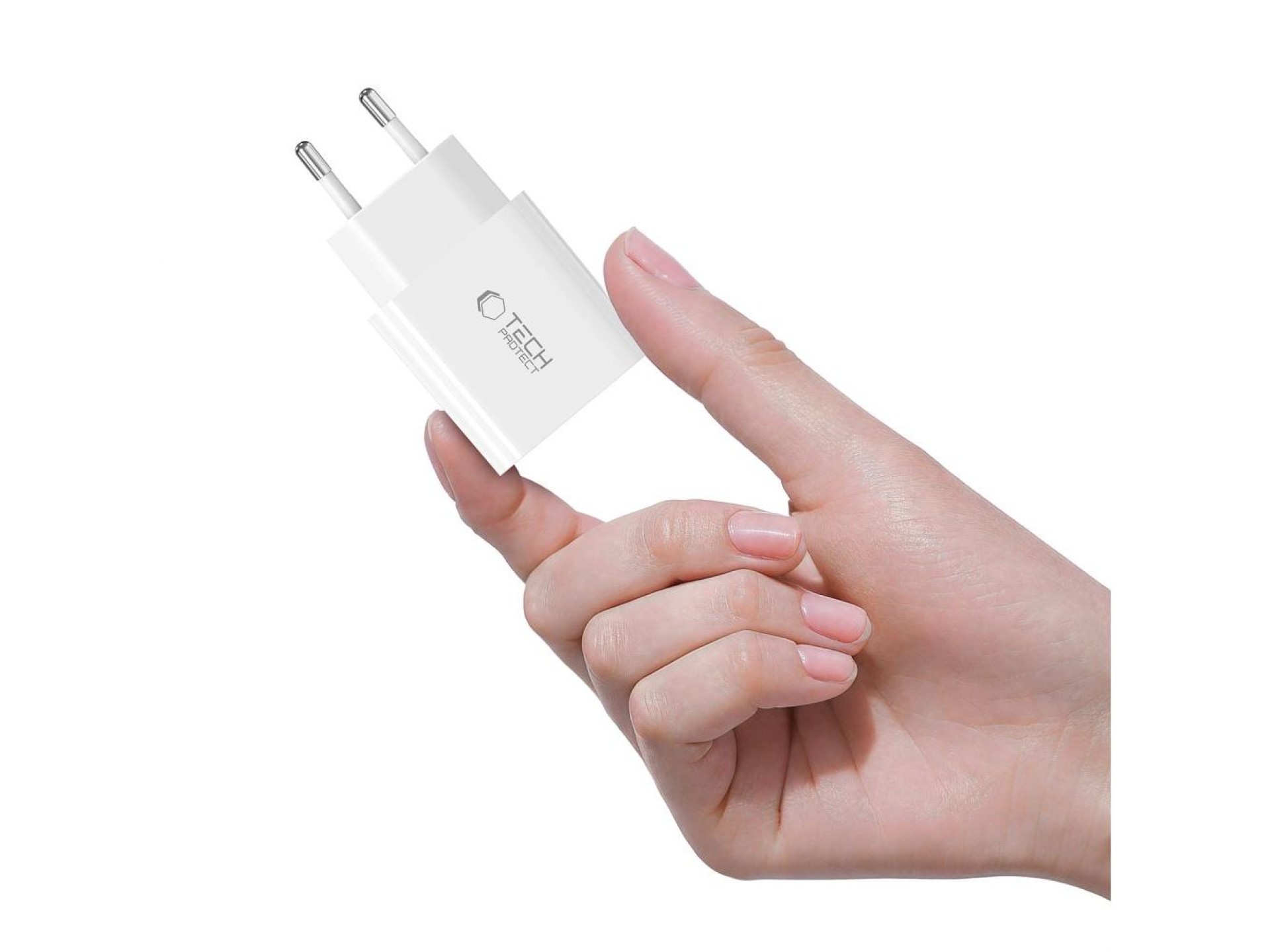 Carregador de parede Tech-Protect NC20W com cabo USB-C/Lightning de 100 cm - Branco