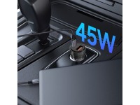 Carregador veicular Tech-Protect CC03 de 45 W com 2 portas USB-A/USB-C - Preto Carregador veicular Tech-Protect CC03 de 45 W com 2 portas USB-A/USB-C - Preto