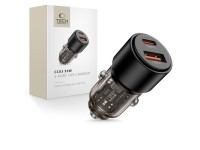 Carregador veicular Tech-Protect CC03 de 95 W com 2 portas USB-A/USB-C - Preto