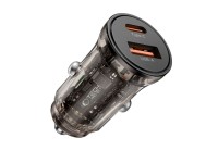 Carregador veicular Tech-Protect CC01 de 45 W com 2 portas USB-A/USB-C - Preto Carregador veicular Tech-Protect CC01 de 45 W com 2 portas USB-A/USB-C - Preto