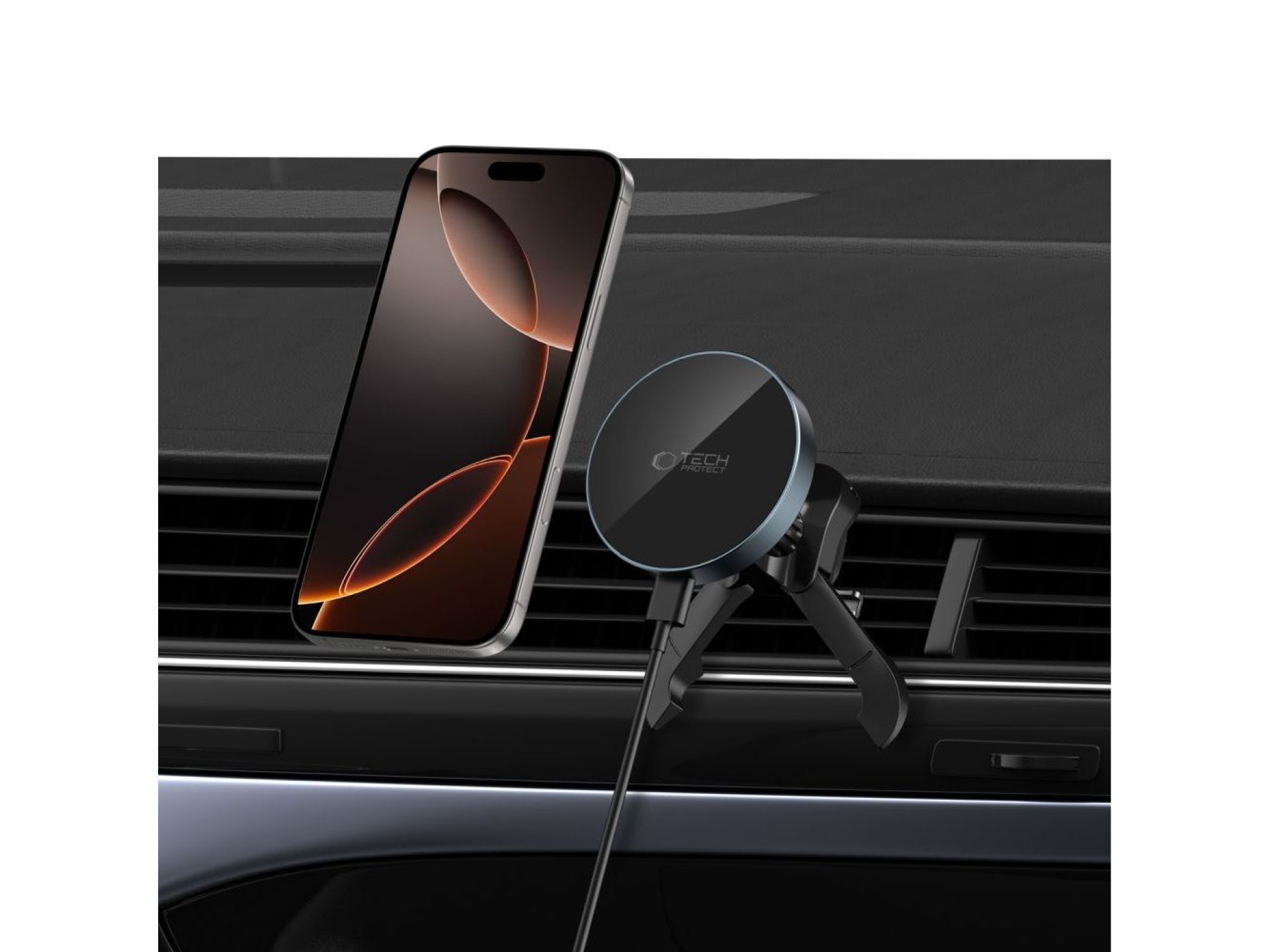 Suporte magnético MagSafe para saída de ar do carro Tech-Protect mm15W-V5 - Preto