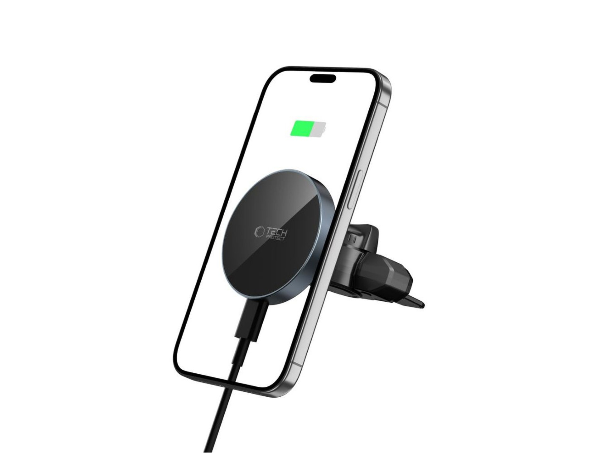Suporte magnético MagSafe Tech-Protect mm15W-V5 para carro, para saída de ar/entrada de CD - Preto