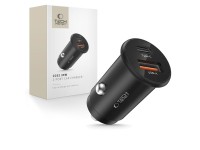 Carregador veicular Tech-Protect CC02 35W com 2 portas USB-C/USB-A - Preto