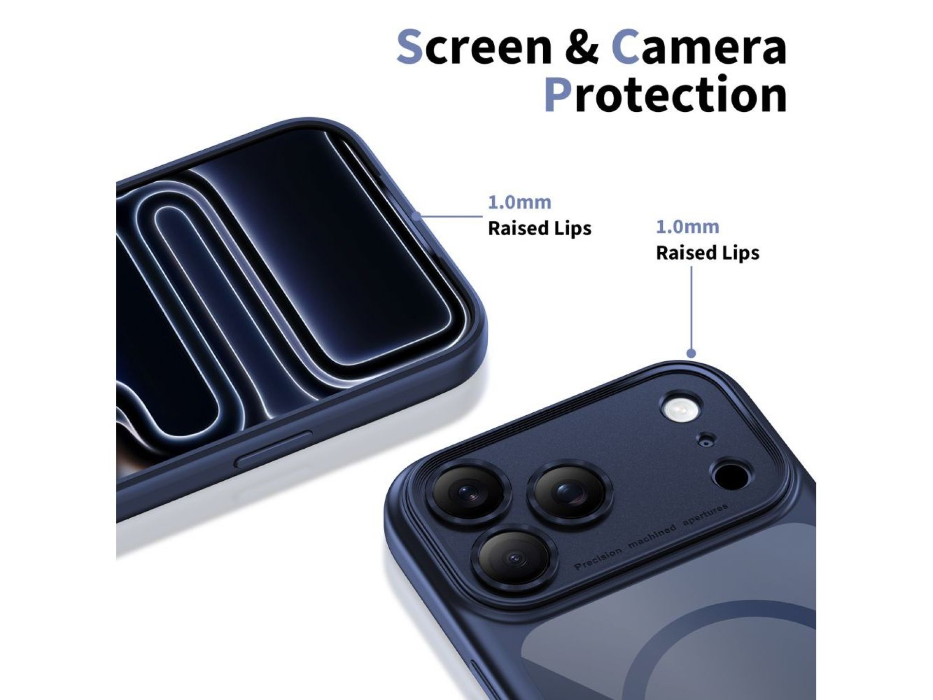 Funda Tech-Protect Magpeak MagSafe CC para iPhone 17 Pro - Azul marino transparente