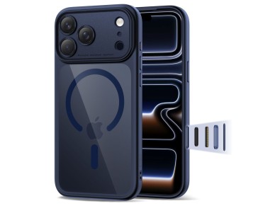 Tech-Protect Magpeak Magsafe CC Case for iPhone 17 Pro Max - Clear Navy Blue