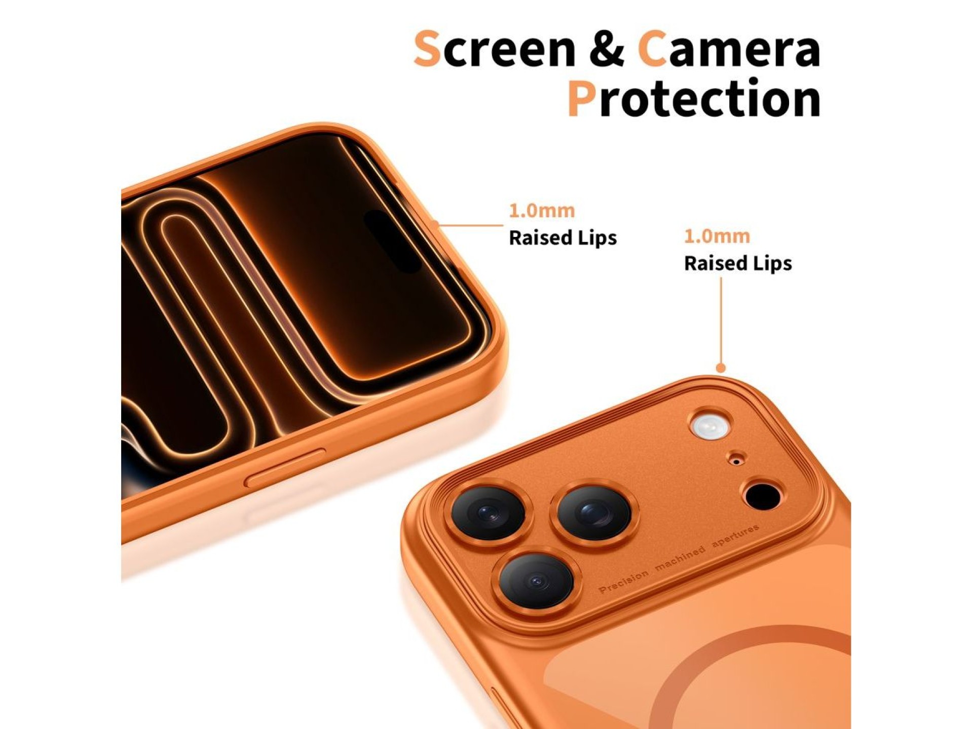Capa Tech-Protect Magpeak Magsafe CC para iPhone 17 Pro - Laranja Transparente