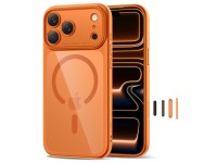 Capa Tech-Protect Magpeak Magsafe CC para iPhone 17 Pro - Laranja Transparente Capa Tech-Protect Magpeak Magsafe CC para iPhone 17 Pro - Laranja Transparente