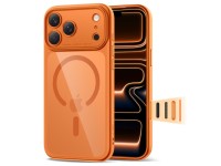 Capa Tech-Protect Magpeak Magsafe CC para iPhone 17 Pro - Laranja Transparente Capa Tech-Protect Magpeak Magsafe CC para iPhone 17 Pro - Laranja Transparente