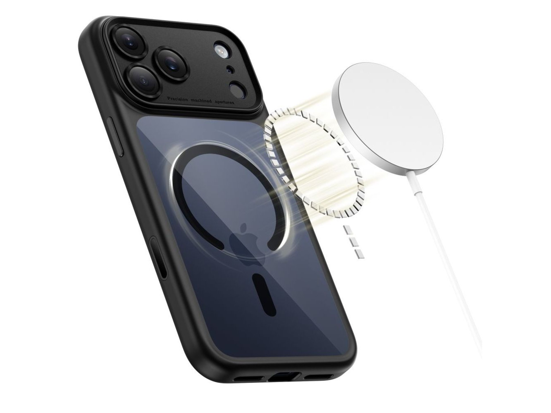 Funda Tech-Protect Magpeak MagSafe CC para iPhone 17 Pro Max - Transparente negra